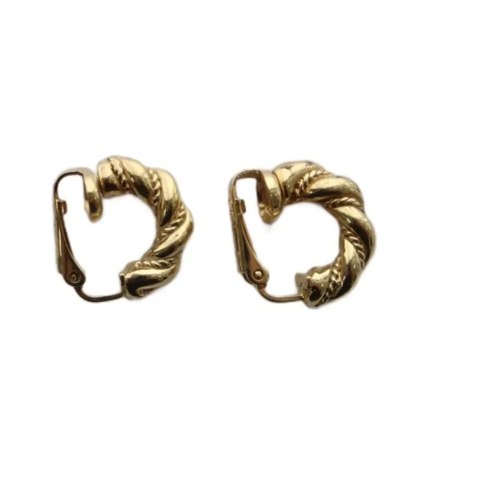 Christian Dior Earrings Binaural Clip Type Gold Color KW GY18 - Picture 2 of 4